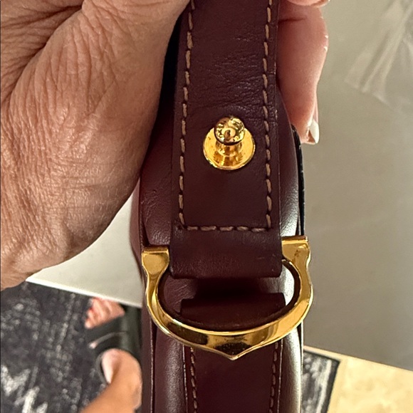 Cartier Vintage Burgundy Leather crossbody bag with Gold Details W/ COA - Picture 10 of 12